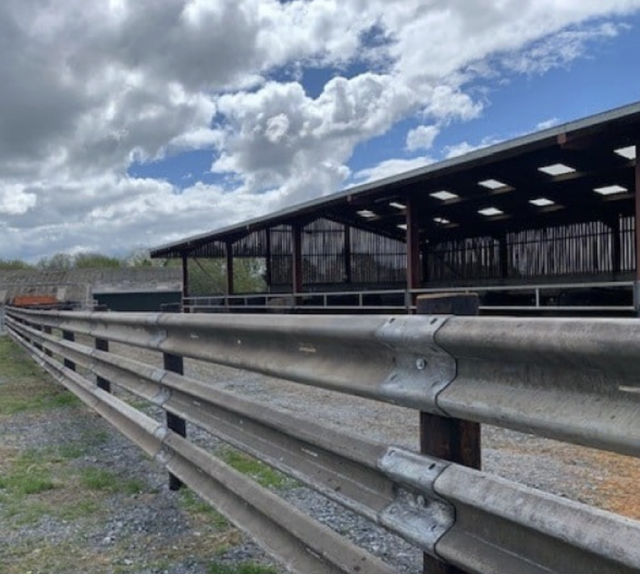 Crash barrier used at farm barn