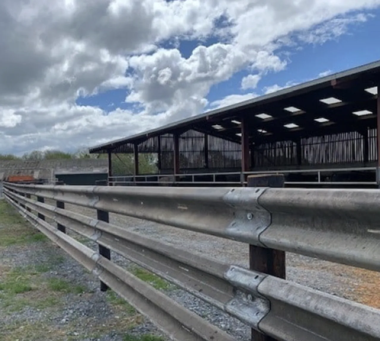 Crash barrier used at farm barn