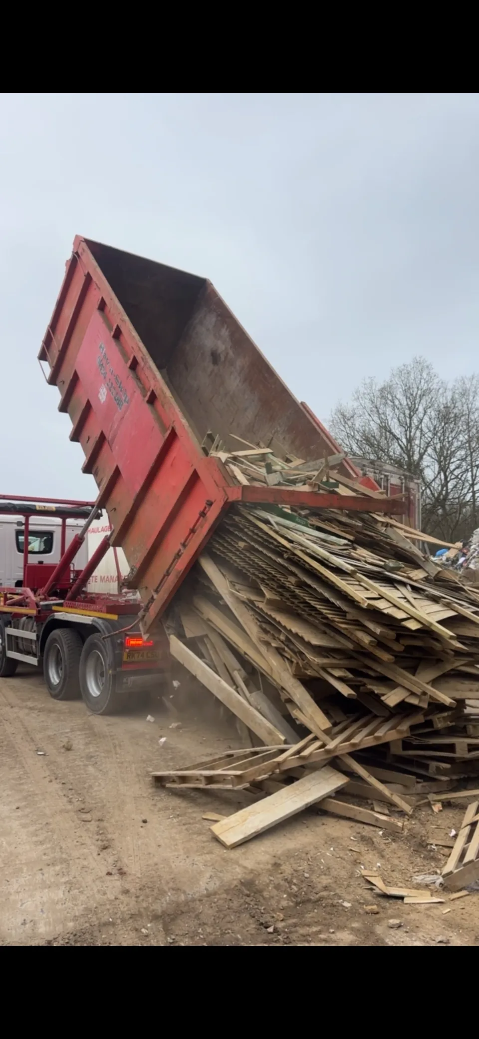 Wood RoRo being tipped at our St Leonards yard